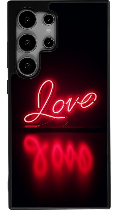 Coque Samsung Galaxy S25 Ultra - Silicone rigide noir Valentine 2025 Neon Love