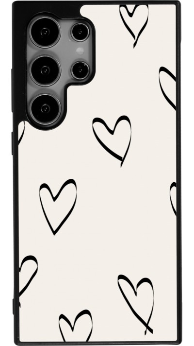 Coque Samsung Galaxy S25 Ultra - Silicone rigide noir Valentine 2023 minimalist hearts