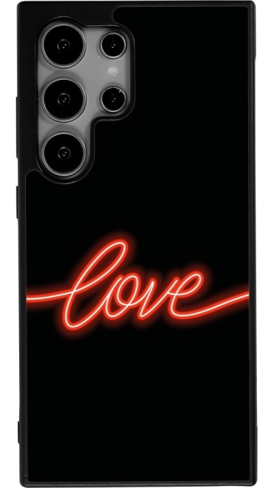 Coque Samsung Galaxy S25 Ultra - Silicone rigide noir Valentine 2023 neon love