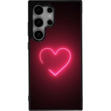 Samsung Galaxy S25 Ultra Case Hülle - Silikon schwarz Valentine 2023 single neon heart
