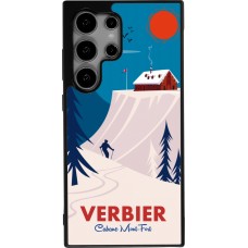 Coque Samsung Galaxy S25 Ultra - Silicone rigide noir Verbier Cabane Mont-Fort
