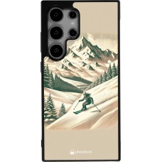 Coque Samsung Galaxy S25 Ultra - Silicone rigide noir Vintage Ski Mountain