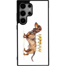 Coque Samsung Galaxy S25 Ultra - Silicone rigide noir Wine Teckel