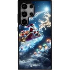 Coque Samsung Galaxy S25 Ultra - Silicone rigide noir Noël 2023 Père Noël enchanté