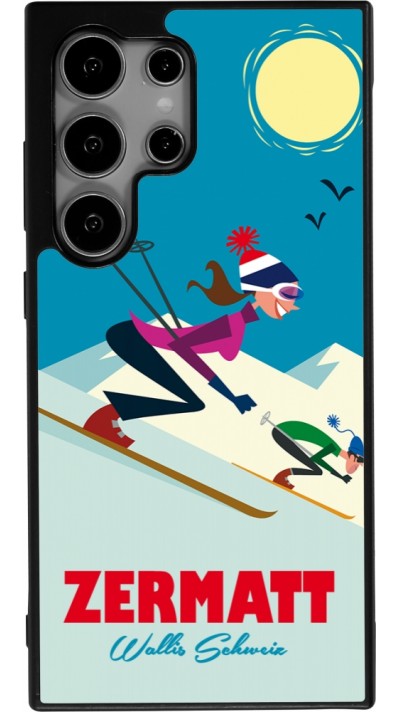 Coque Samsung Galaxy S25 Ultra - Silicone rigide noir Zermatt Ski Downhill