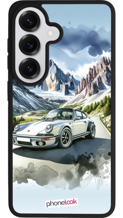 Coque Samsung Galaxy S26 - Silicone rigide noir Porsche 911 Mountain Watercolor