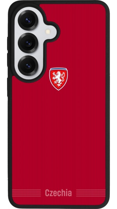 Coque Samsung Galaxy S26 - Silicone rigide noir Maillot de football Répuplique Tchèque 2026 personnalisable