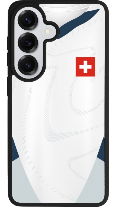 Coque Samsung Galaxy S26 - Silicone rigide noir Maillot de football Suisse Extérieur personnalisable