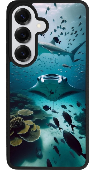 Coque Samsung Galaxy S26 - Silicone rigide noir Manta Lagon Nettoyage