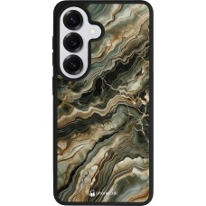 Coque Samsung Galaxy S26 - Silicone rigide noir Marbre Olive