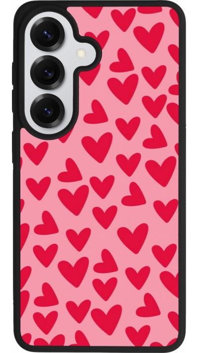 Coque Samsung Galaxy S26 - Silicone rigide noir Mom 2024 petits coeurs