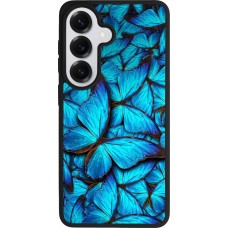 Coque Samsung Galaxy S26 - Silicone rigide noir Papillon bleu