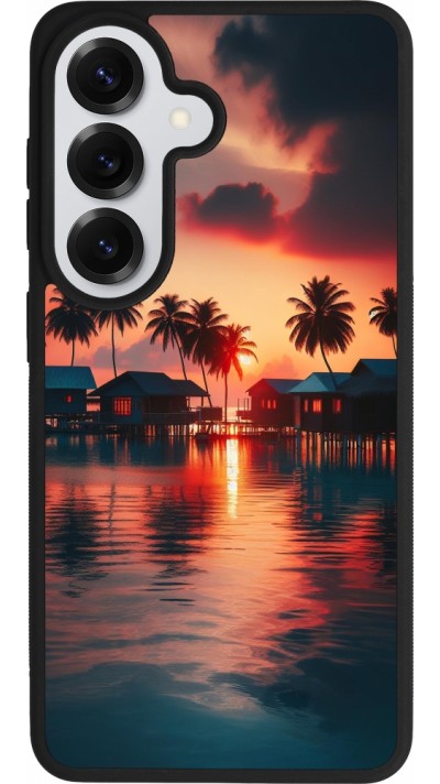 Coque Samsung Galaxy S26 - Silicone rigide noir Paradis Maldives