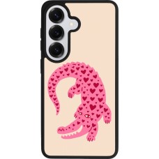Coque Samsung Galaxy S26 - Silicone rigide noir Pink crocodile 2026