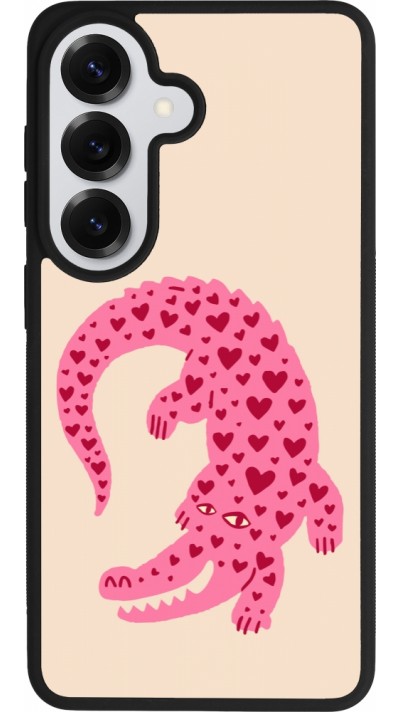 Coque Samsung Galaxy S26 - Silicone rigide noir Pink crocodile 2026