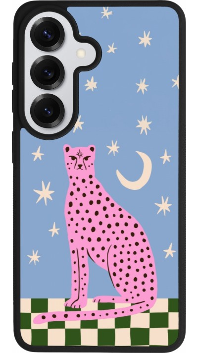 Coque Samsung Galaxy S26 - Silicone rigide noir Pink leopard with stars 2026