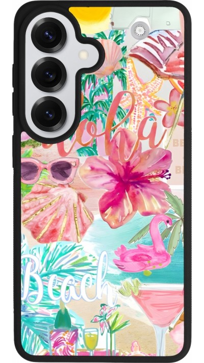 Coque Samsung Galaxy S26 - Silicone rigide noir Preppy Collage Aloha