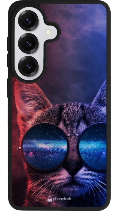Coque Samsung Galaxy S26 - Silicone rigide noir Red Blue Cat Glasses