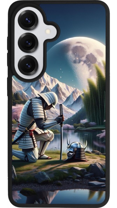 Coque Samsung Galaxy S26 - Silicone rigide noir Samurai Katana Lune