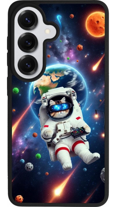 Samsung Galaxy S26 Case Hülle - Silikon schwarz VR SpaceCat Odyssee