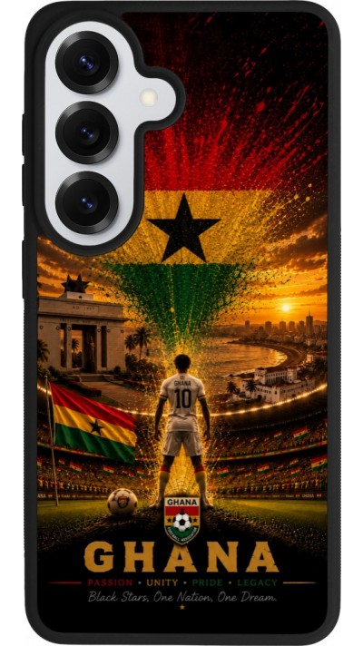 Coque Samsung Galaxy S26 - Silicone rigide noir Football Ghana splash 2026