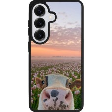 Samsung Galaxy S26 Case Hülle - Silikon schwarz Cow with tulips 2026