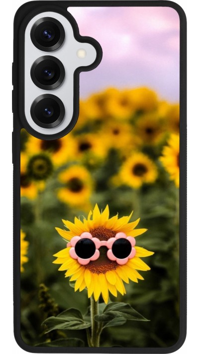 Samsung Galaxy S26 Case Hülle - Silikon schwarz Sunflower with glasses 2026