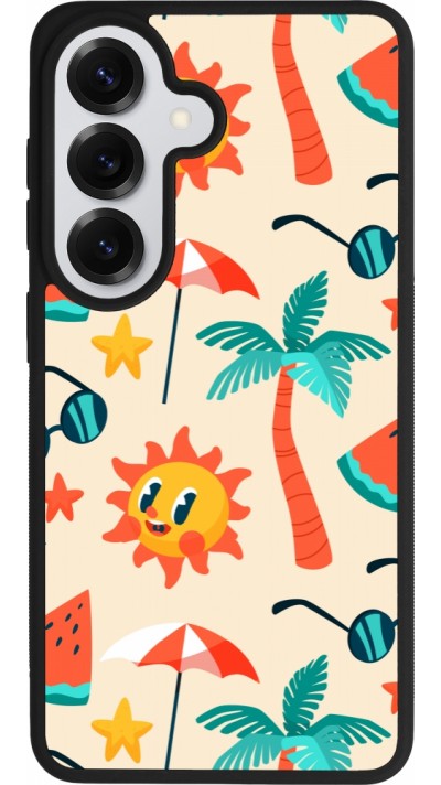 Coque Samsung Galaxy S26 - Silicone rigide noir Summer 2025 Pattern soleil