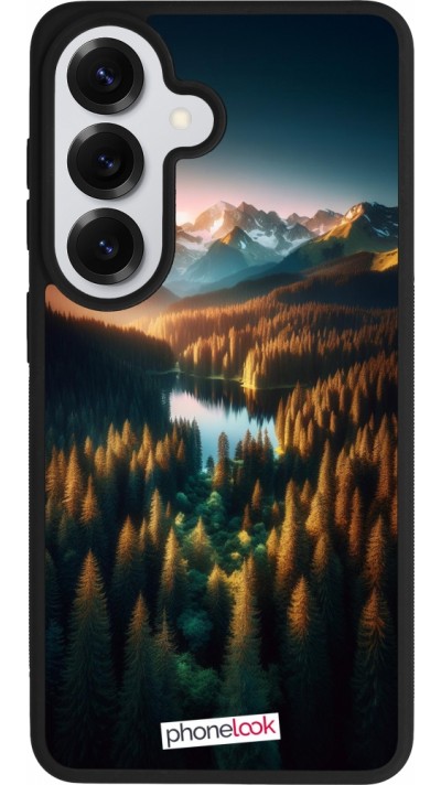 Coque Samsung Galaxy S26 - Silicone rigide noir Sunset Forest Lake