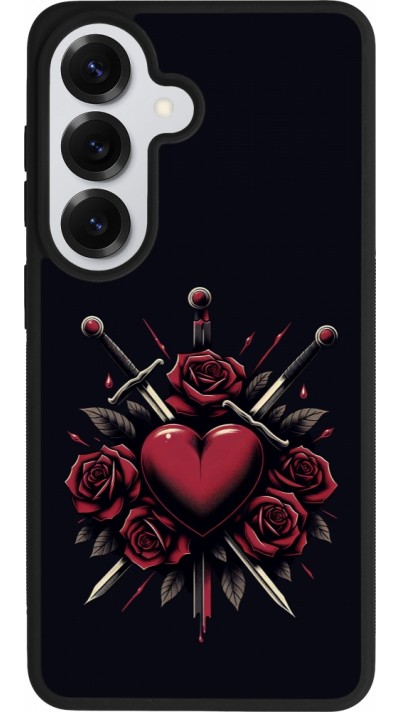 Coque Samsung Galaxy S26 - Silicone rigide noir Valentine 2024 gothic love