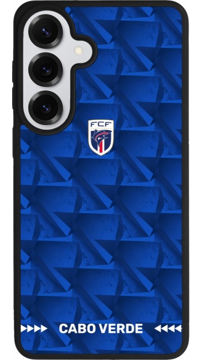Coque Samsung Galaxy S26+ - Silicone rigide noir Maillot de football Cap-Vert 2026 personnalisable