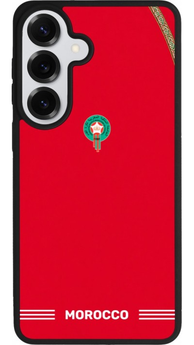 Coque Samsung Galaxy S26+ - Silicone rigide noir Maillot de football Maroc 2026 personnalisable