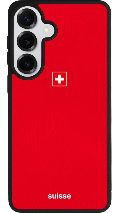 Coque Samsung Galaxy S26+ - Silicone rigide noir Maillot de football Suisse 2026 personnalisable
