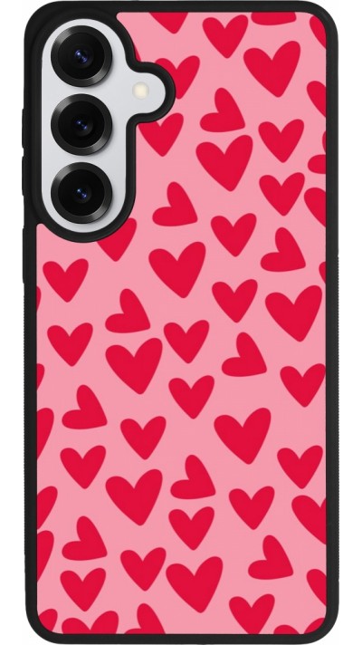 Coque Samsung Galaxy S26+ - Silicone rigide noir Mom 2024 petits coeurs