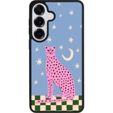Coque Samsung Galaxy S26+ - Silicone rigide noir Pink leopard with stars 2026