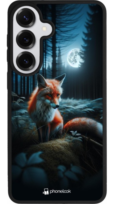 Coque Samsung Galaxy S26+ - Silicone rigide noir Renard lune forêt