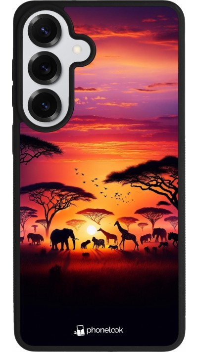 Samsung Galaxy S26+ Case Hülle - Silikon schwarz Safari Sonnenuntergang Wildtiere