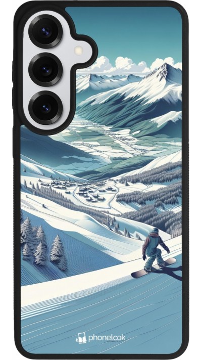 Samsung Galaxy S26+ Case Hülle - Silikon schwarz Snowboarder Berg