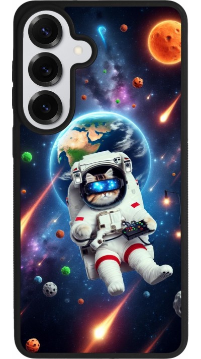 Coque Samsung Galaxy S26+ - Silicone rigide noir VR SpaceCat Odyssey