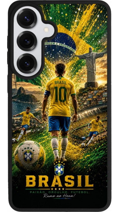 Samsung Galaxy S26+ Case Hülle - Silikon schwarz Fussball Brasilien splash 2026