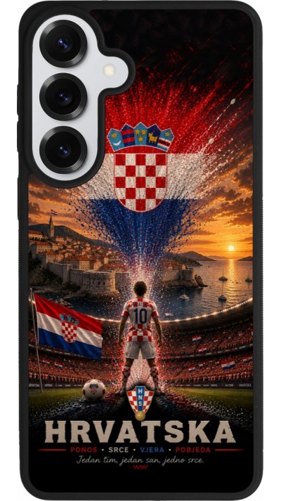 Samsung Galaxy S26+ Case Hülle - Silikon schwarz Fussball Kroatien splash 2026