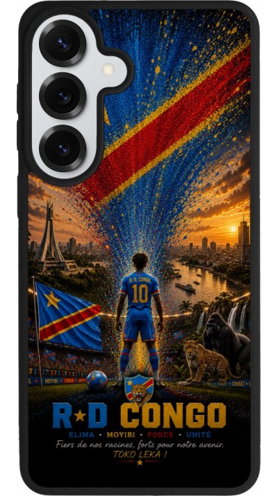 Samsung Galaxy S26+ Case Hülle - Silikon schwarz Fussball Demokratische Republik Kongo splash 2026