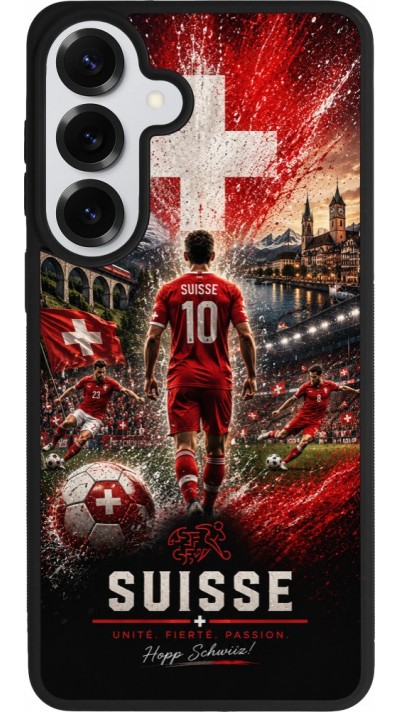 Samsung Galaxy S26+ Case Hülle - Silikon schwarz Fussball Suisse splash 2026