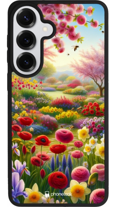 Coque Samsung Galaxy S26+ - Silicone rigide noir Spring 25 Bouquet printemps