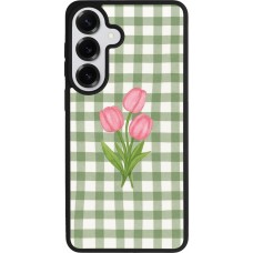 Coque Samsung Galaxy S26+ - Silicone rigide noir Green vichy tulips Spring 2026
