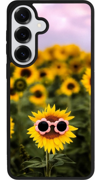 Samsung Galaxy S26+ Case Hülle - Silikon schwarz Sunflower with glasses 2026