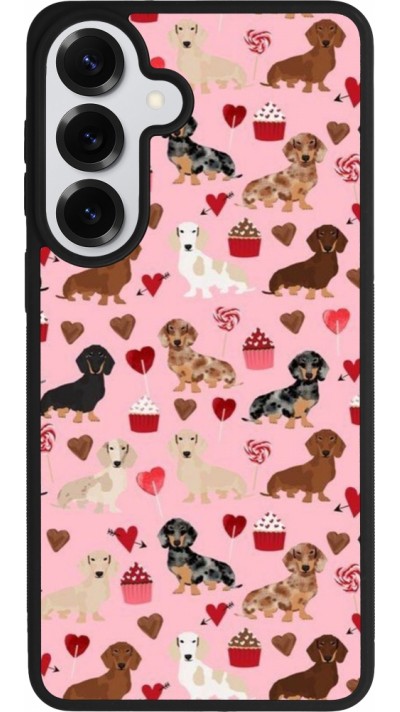 Coque Samsung Galaxy S26+ - Silicone rigide noir Valentine 2024 puppy love