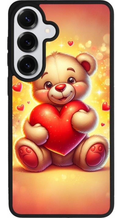Coque Samsung Galaxy S26+ - Silicone rigide noir Valentine 2024 Teddy love