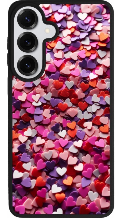 Coque Samsung Galaxy S26+ - Silicone rigide noir Valentine 2025 Confetti