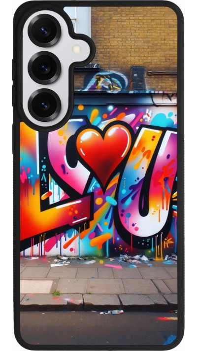 Coque Samsung Galaxy S26+ - Silicone rigide noir Valentine 2025 Love U Tag